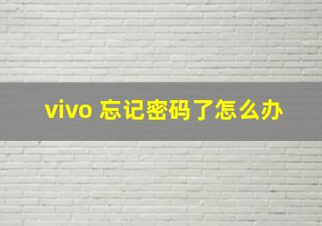 vivo 忘记密码了怎么办